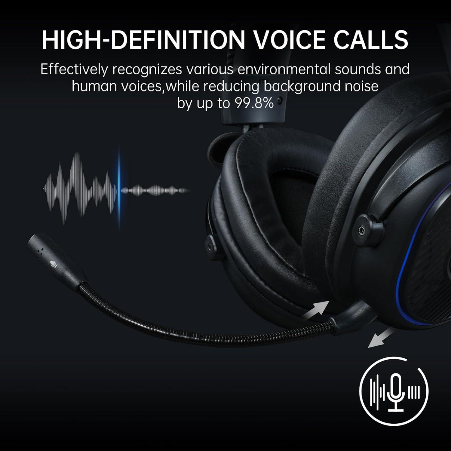 Auriculares Inalámbricos EKSA EM1 BT para Juegos - 50H Batería, RGB