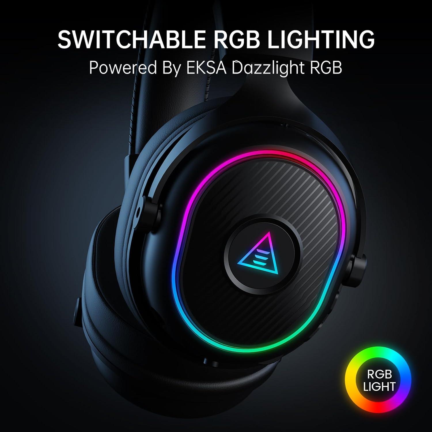 Auriculares Inalámbricos EKSA EM1 BT para Juegos - 50H Batería, RGB