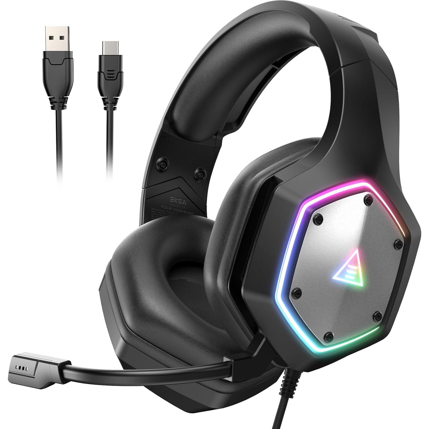 Auriculares de Juego EKSA E900 y E1000 V2 con Conector 3.5mm, USB y Tipo C