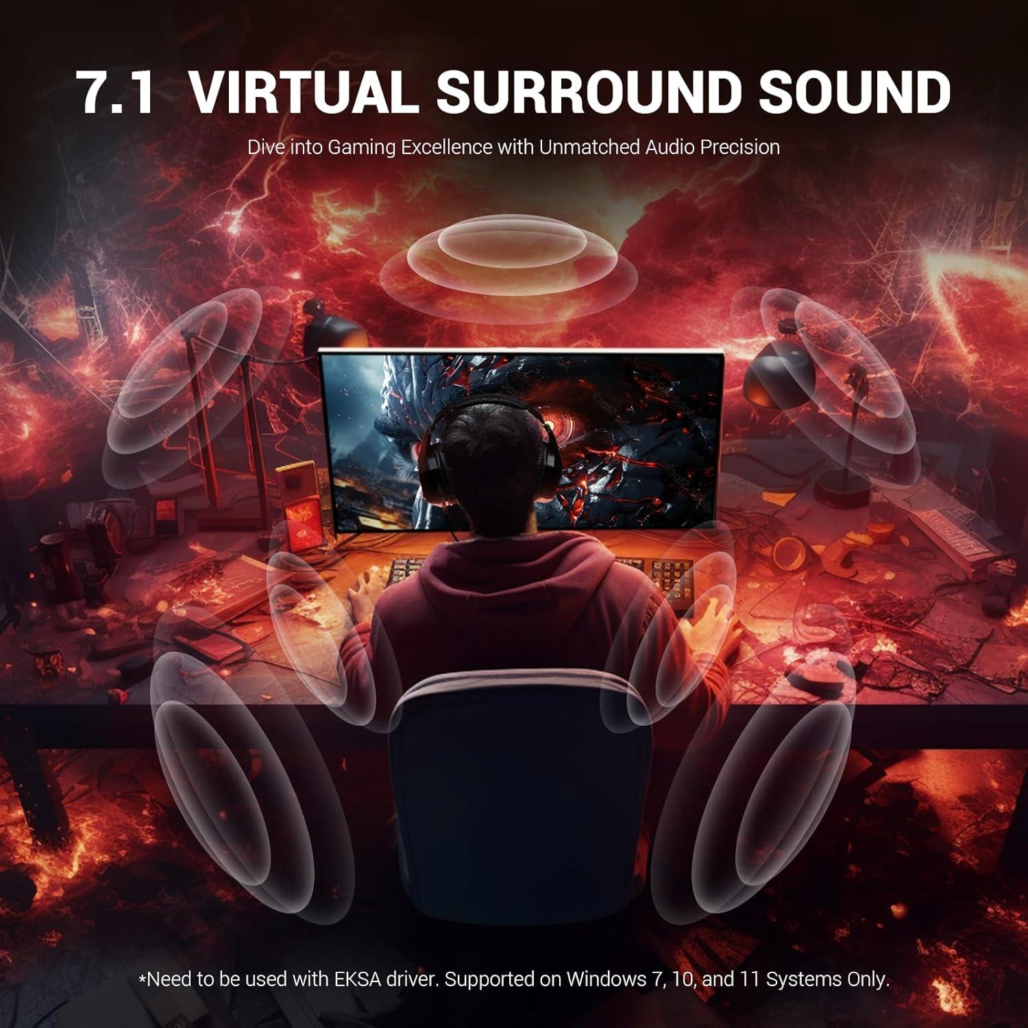 Auriculares de Juego EKSA E900 y E1000 V2 con Conector 3.5mm, USB y Tipo C