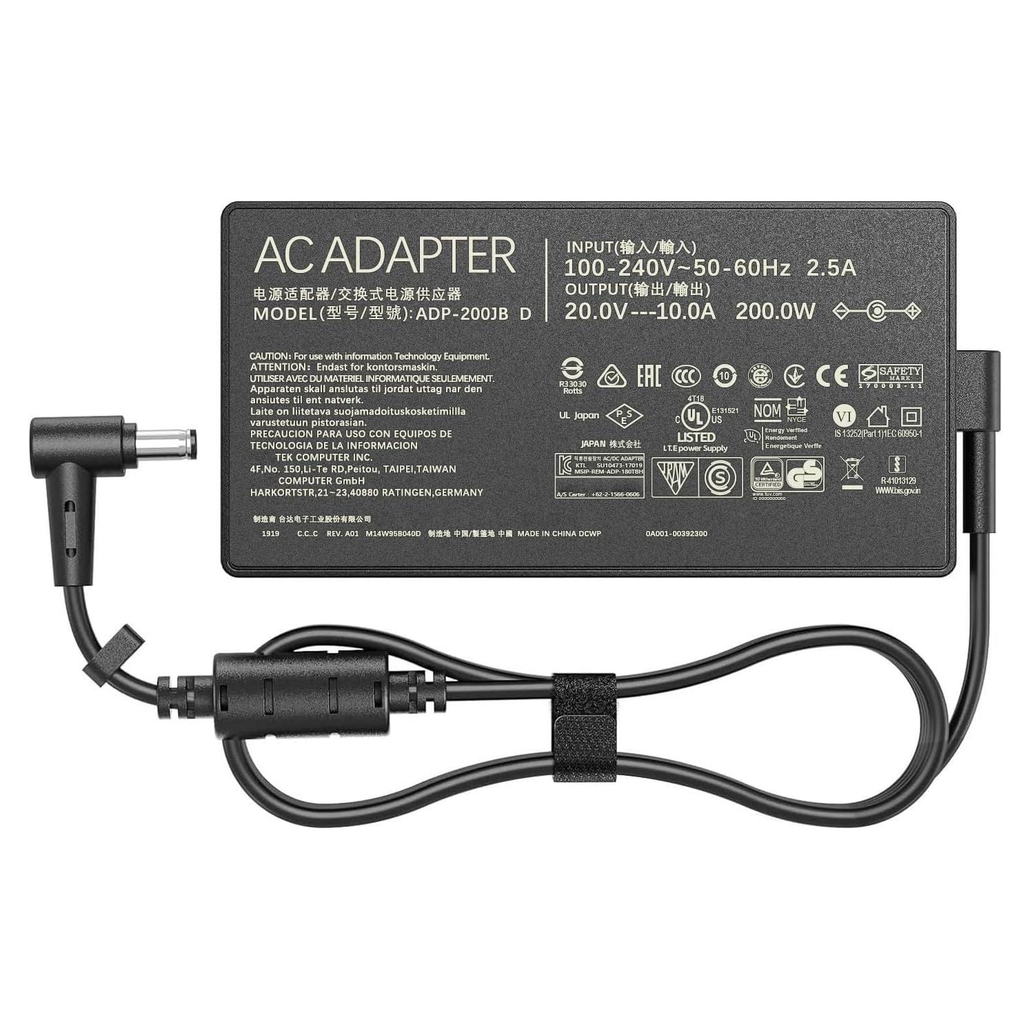 Cargador de Laptop 200W LIFKAHY Compatible con Asus TUF y ROG