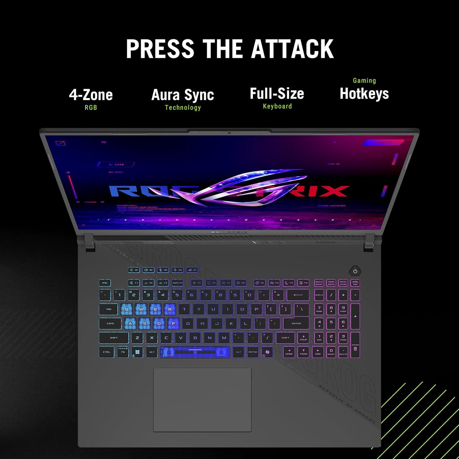 Laptop ASUS ROG Strix G18 18" WQXGA 240Hz Ryzen 9 16GB 2TB