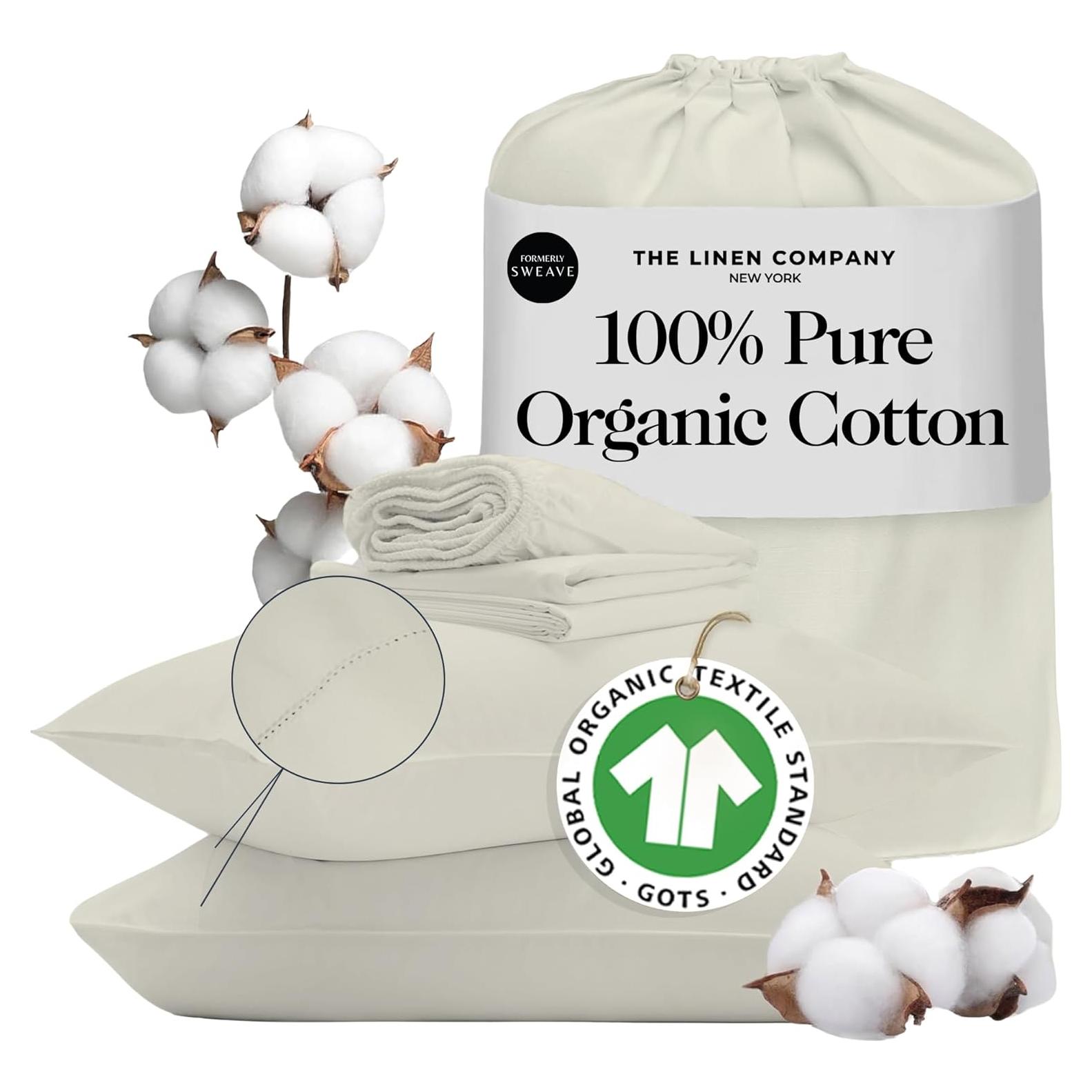 Sábanas Doble 100% Algodón Orgánico Sweave 415 Hilos Marfil