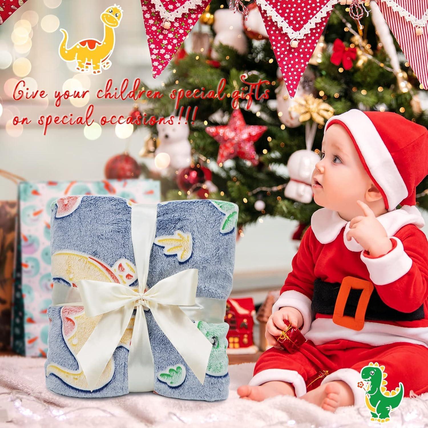 Manta Brillante Dinosaurio Gdindff 100x130 cm Suave y Cálida