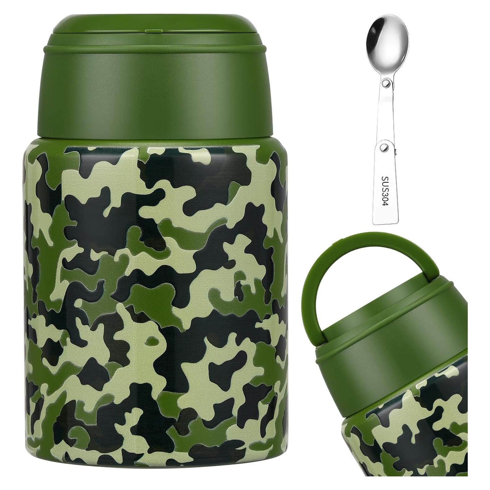 Termo Aislado para Comida Caliente Aimsnk 525ml Verde Camuflaje