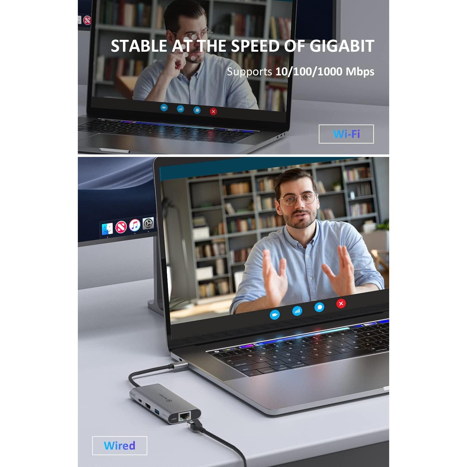 UtechSmart Hub USB C 6 en 1 HDMI 4K Ethernet 100W