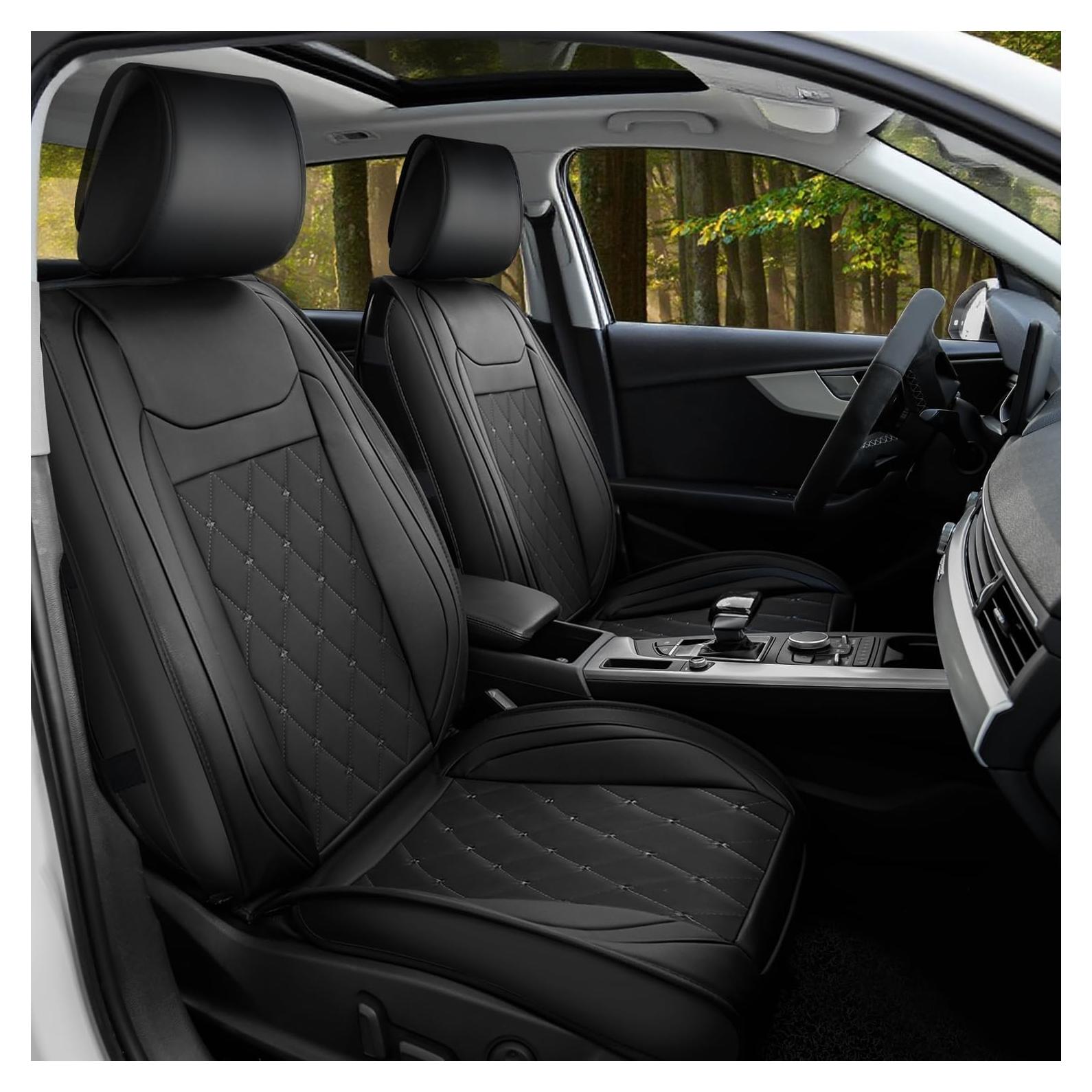 Cubiertas de Asiento de Coche Nilight Universales 2 PCS Negro