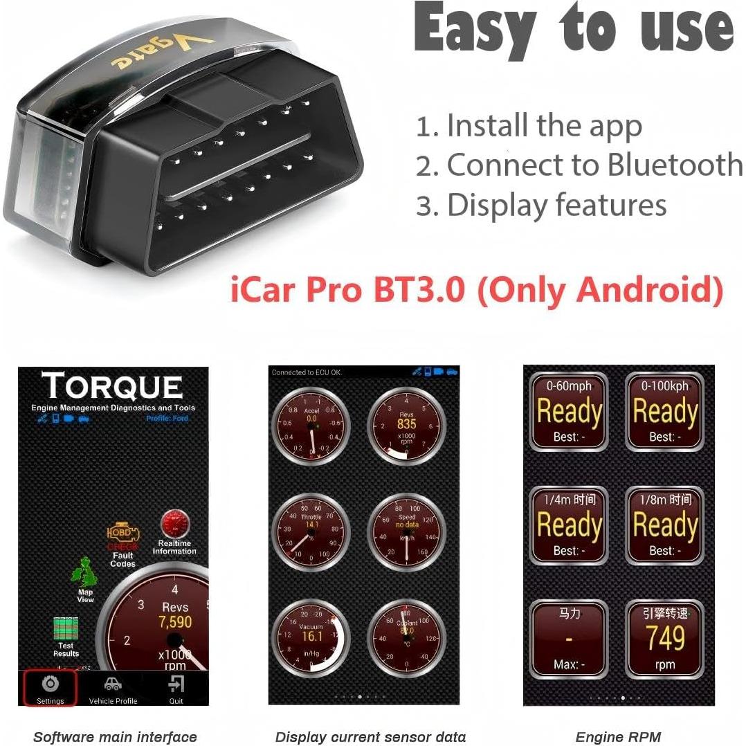 Escáner OBD2 Vgate iCar Pro Bluetooth 3.0 para Android