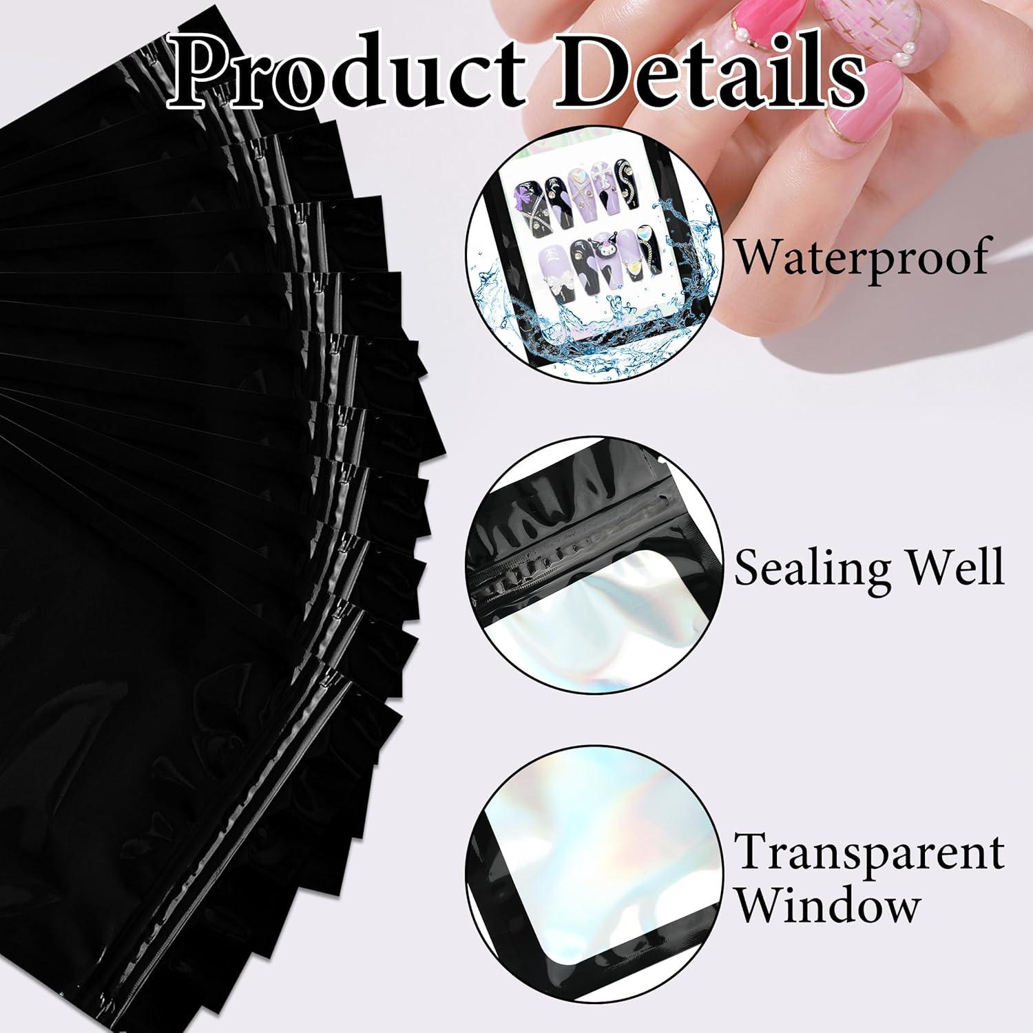 Juego de 201 Bolsas de Empaque para Uñas Yazabai Holográficas