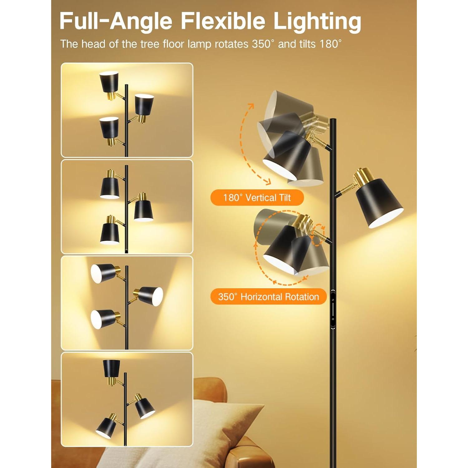 Lámpara de Pie LED OUTON Regulable con Control Remoto 170 cm