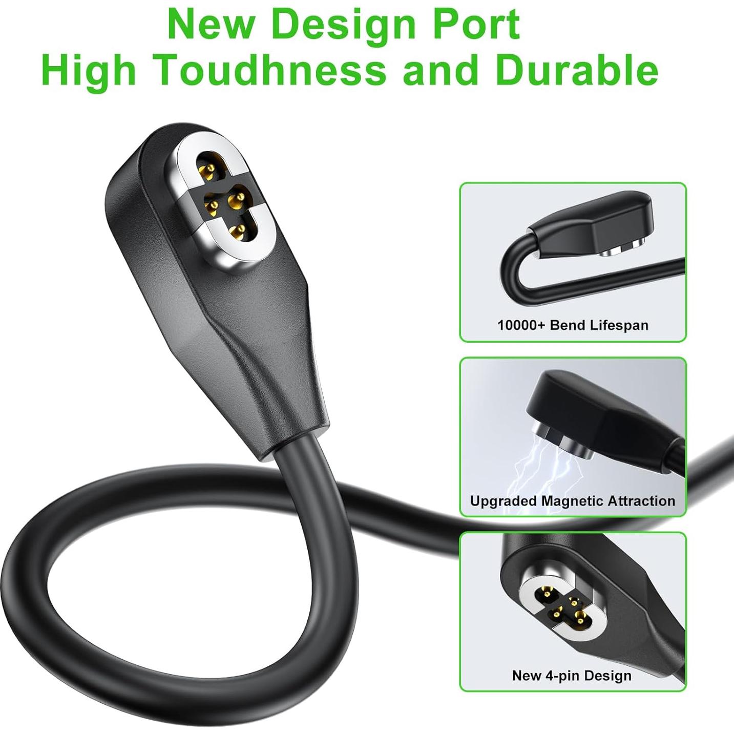 Cable de Carga Magnético USB 4 Pines para Shokz OpenSwim Pro S710 - 2 Pack 1.01m