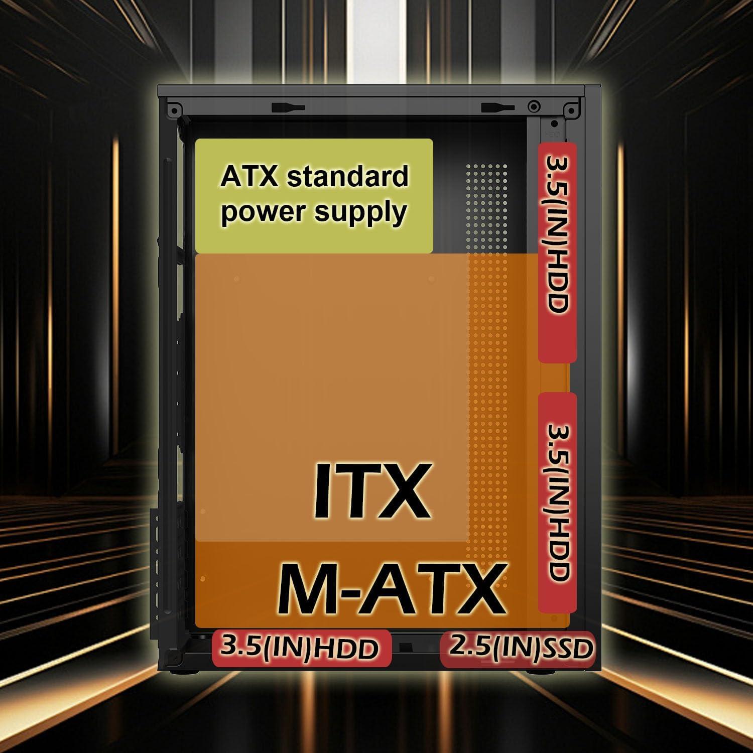 Caja de PC Micro ATX TGDGAMER H6-3000 Airflow, Negro