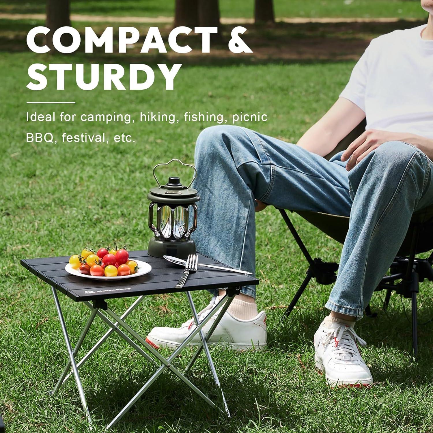 Mesa Plegable Ultraligera MellowCamp FT013 Negra 39.6x34.5cm