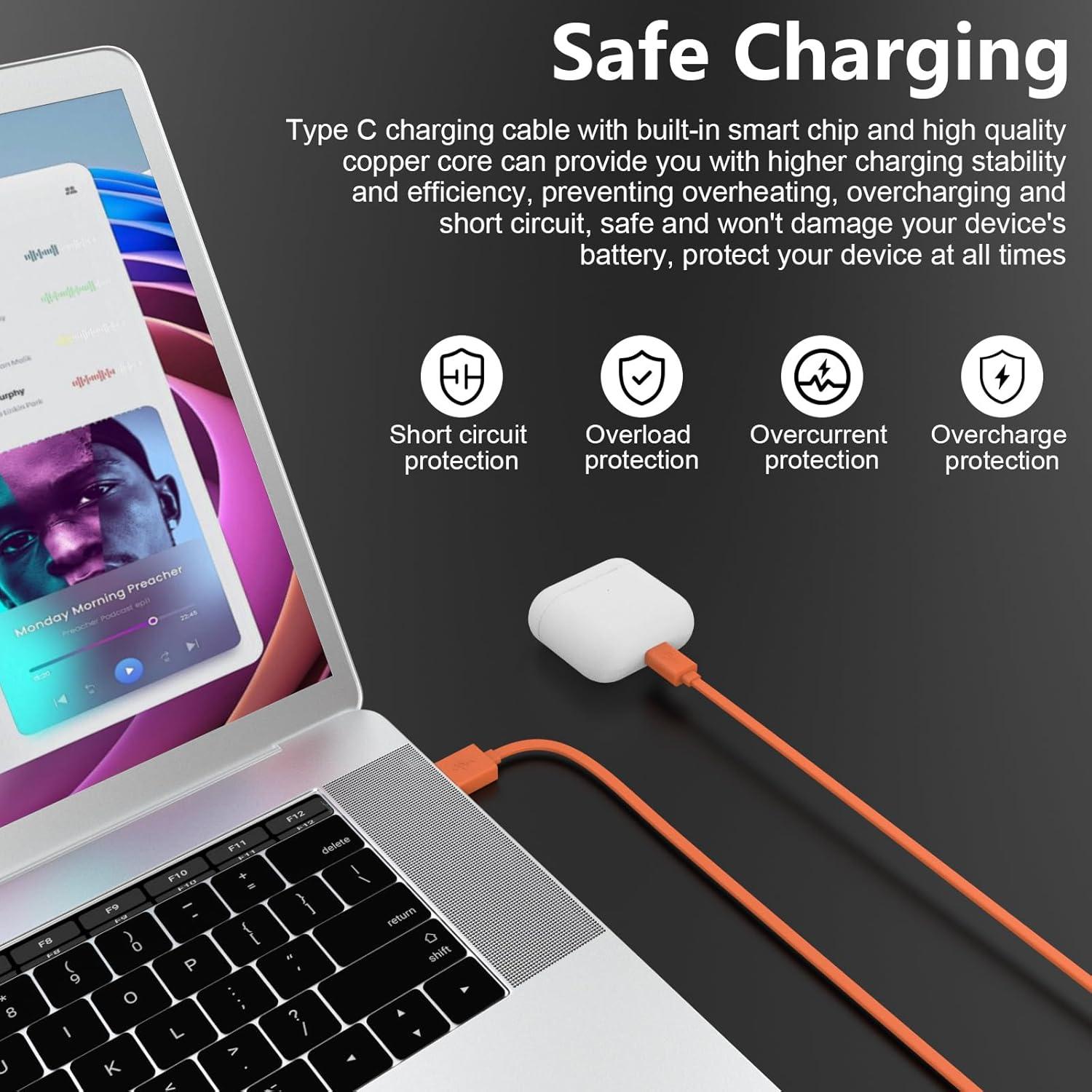 Cable de Carga USB C 1m Gneinour para Auriculares Beats y JBL