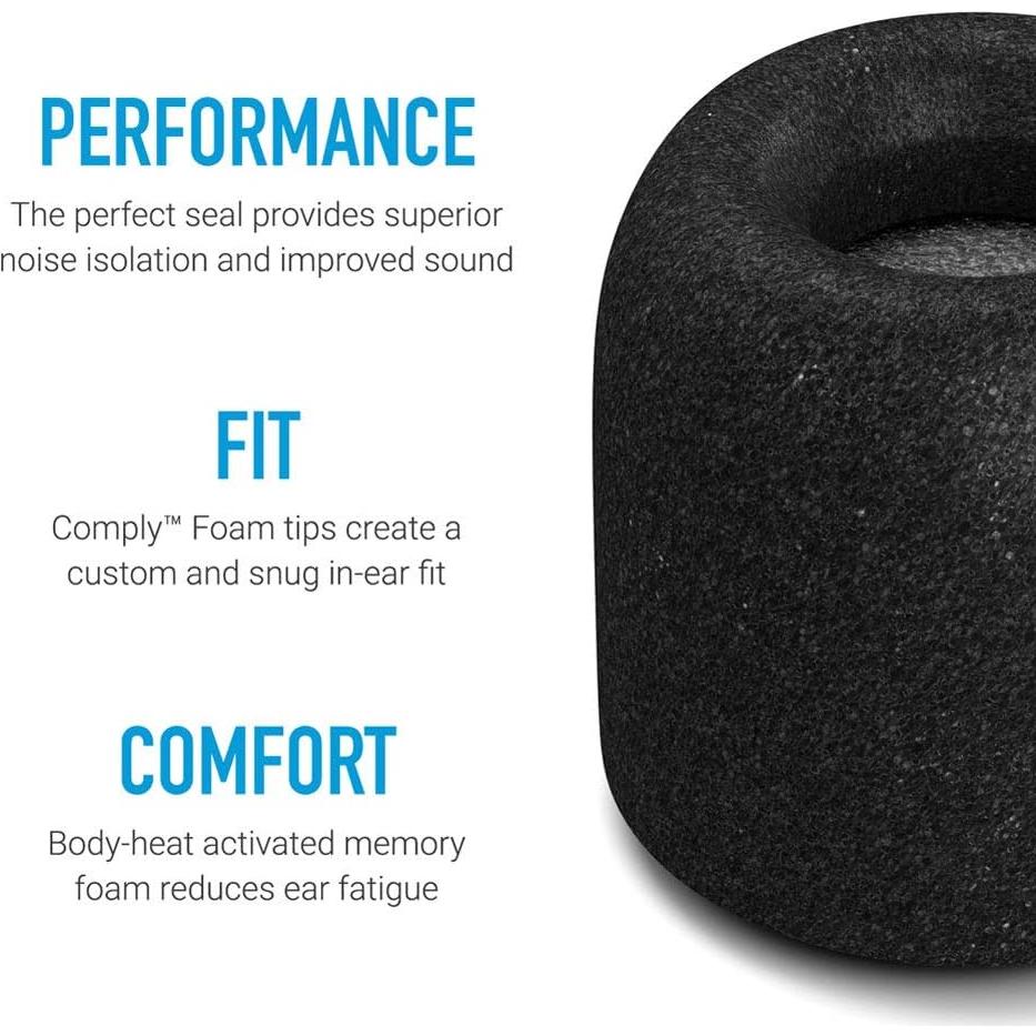 Consejos de espuma viscoelástica Comply TrueGrip para Sennheiser Momentum y CX-400BT - 3 pares, Mediano
