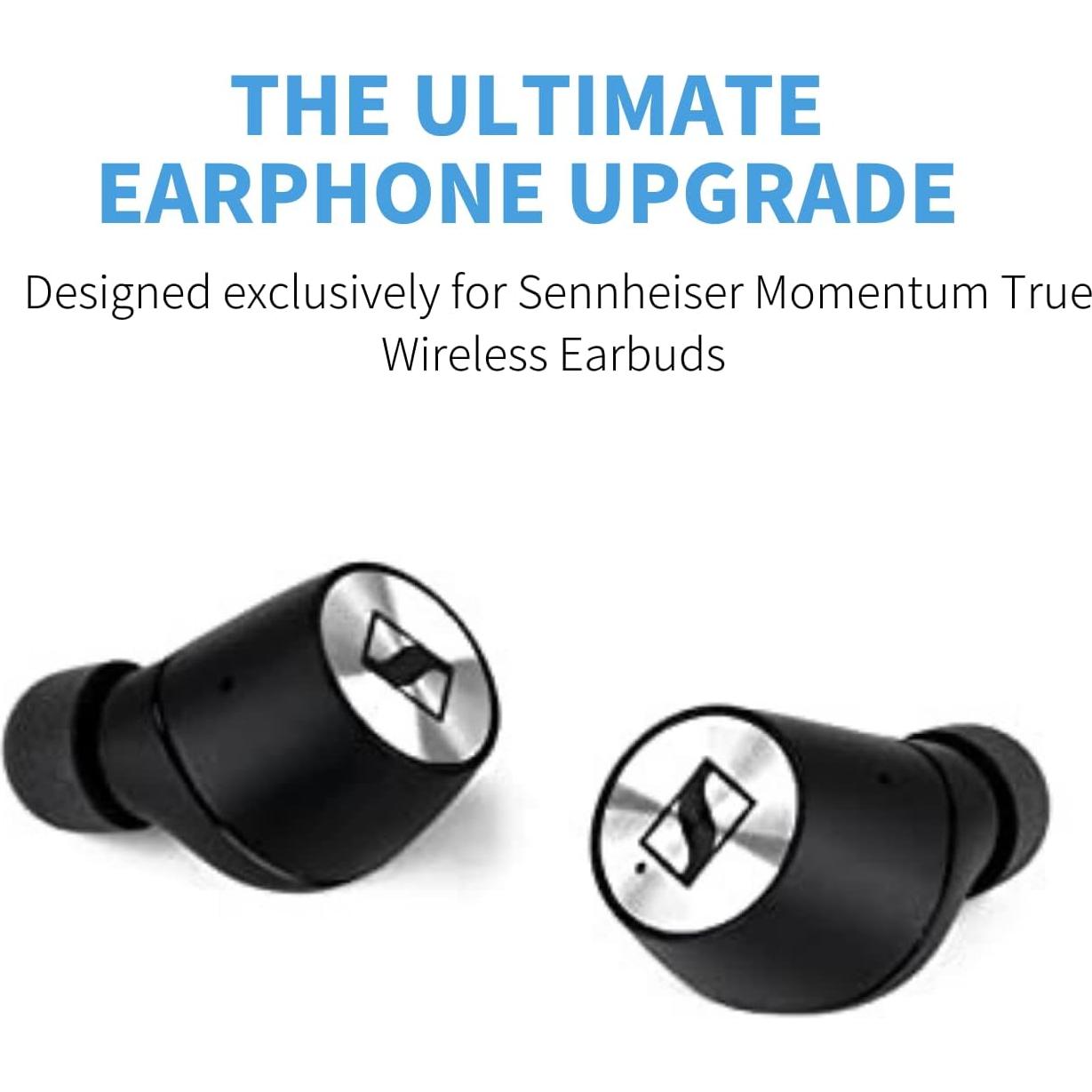 Consejos de espuma viscoelástica Comply TrueGrip para Sennheiser Momentum y CX-400BT - 3 pares, Mediano