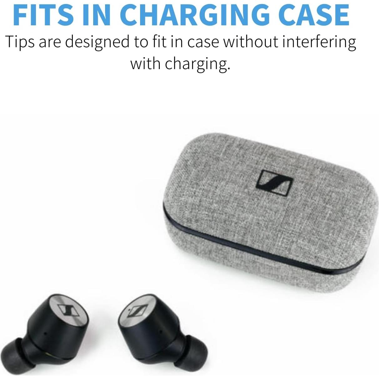 Consejos de espuma viscoelástica Comply TrueGrip para Sennheiser Momentum y CX-400BT - 3 pares, Mediano