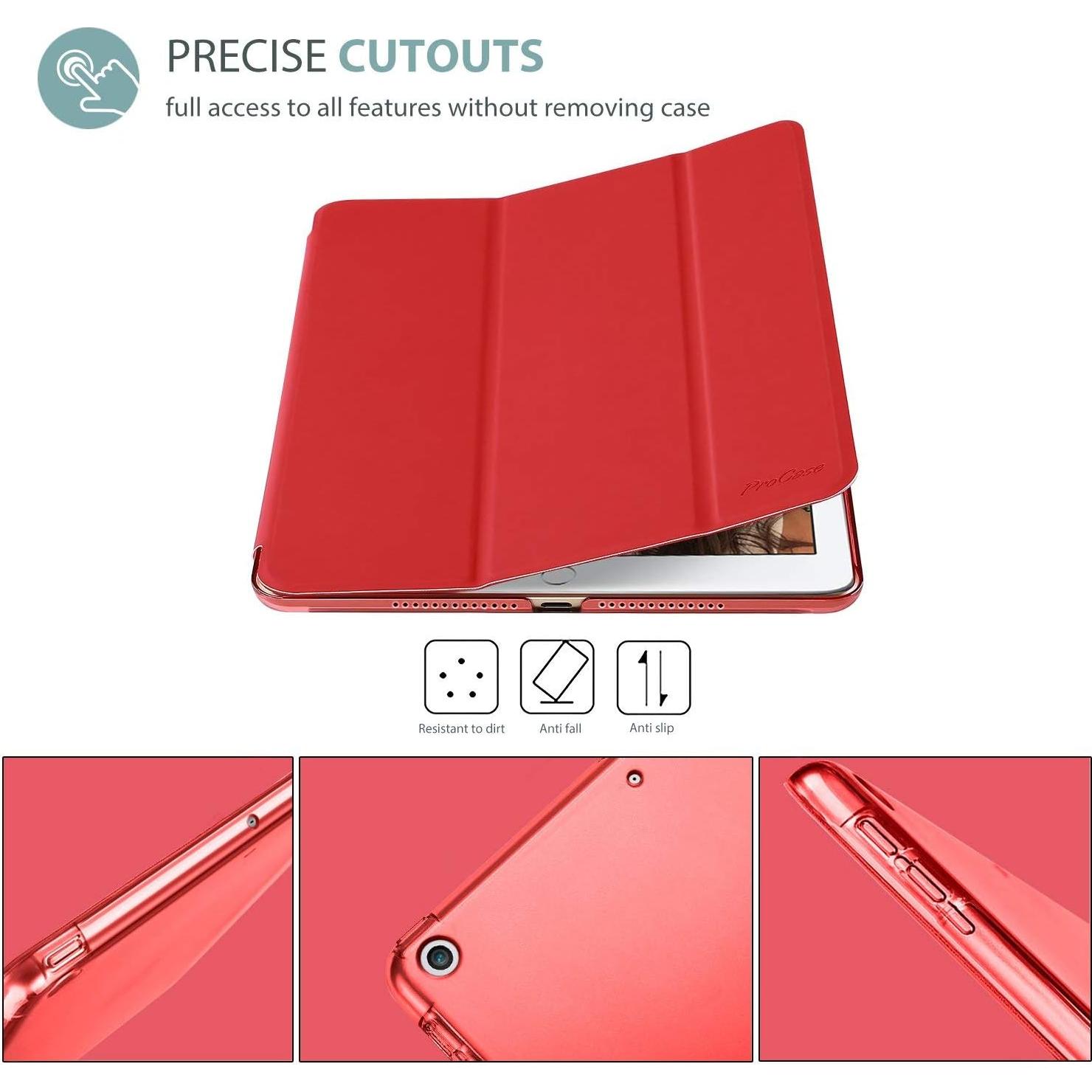 Funda ProCase para iPad 9.7" 2018/2017 Ultra Delgada Roja