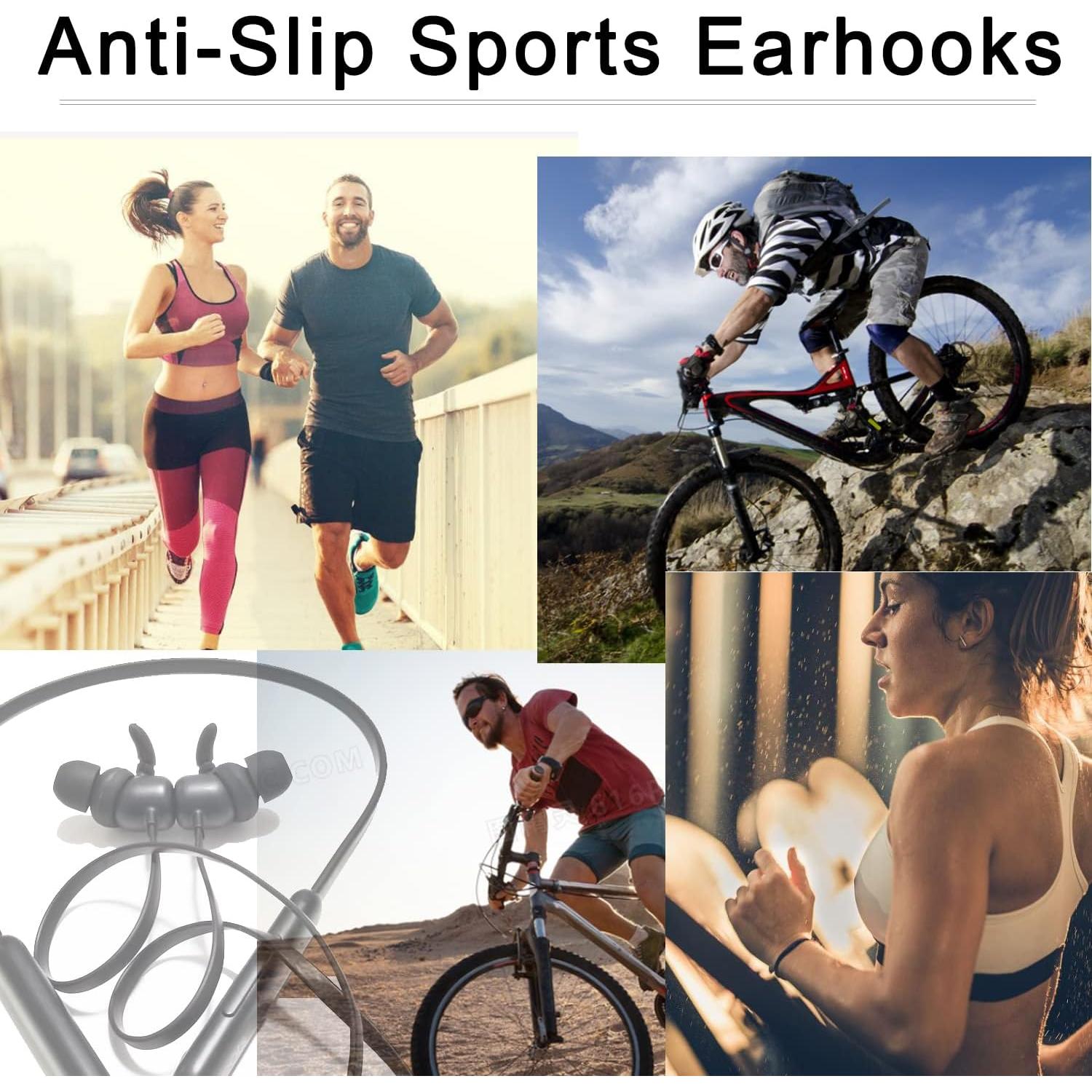 Ganchos de Silicona Luckvan para Auriculares Beats Flex - 3 Pares Negro