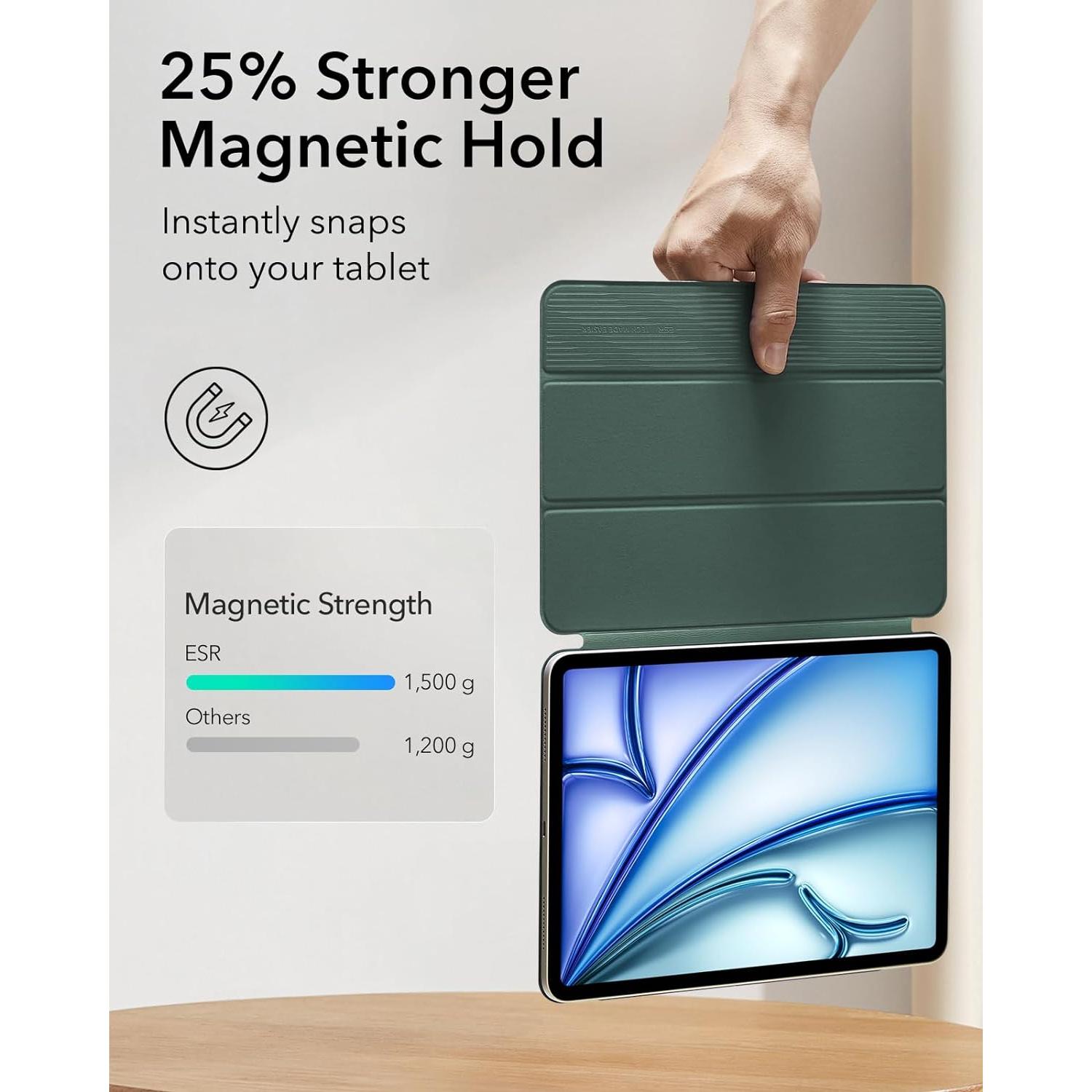 Funda ESR para iPad Air 11" M3/M2 2024/2025 Verde Bosque