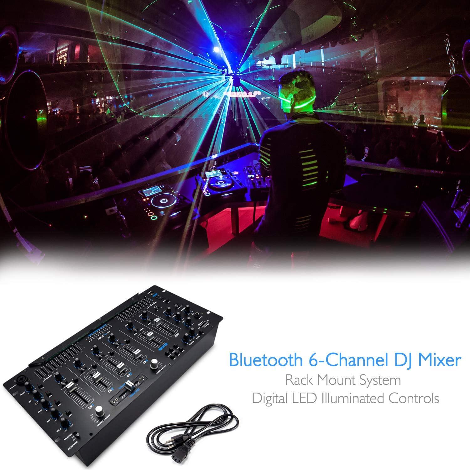 Mezclador Pyle PYD1964B 6 Canales Bluetooth con Efectos LED