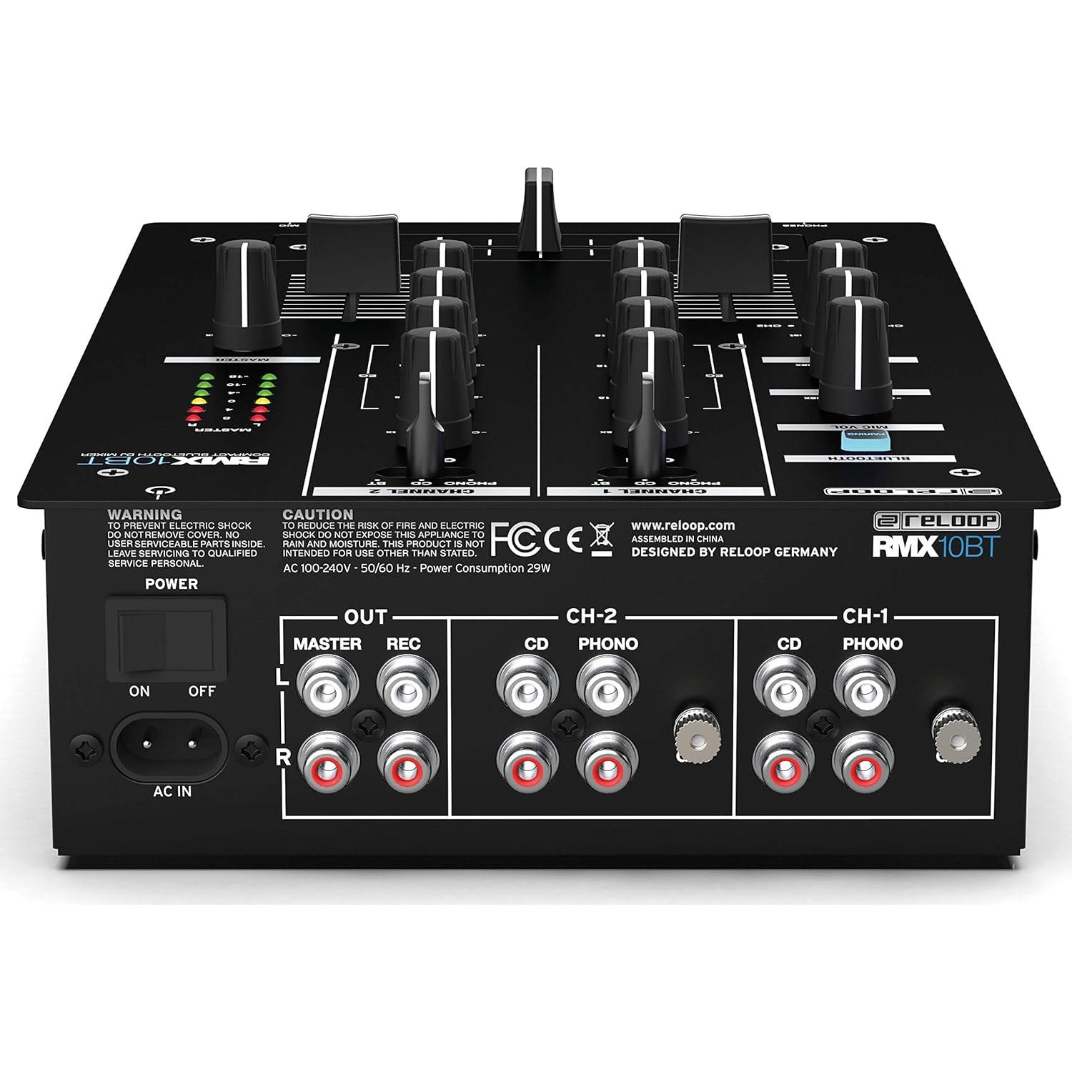 Mezclador DJ Bluetooth Reloop RMX-10BT 2 Canales Compacto