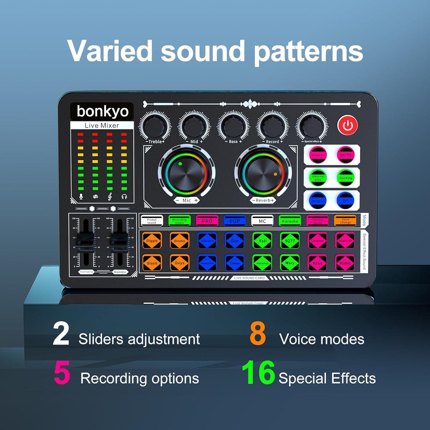 Mezclador de Audio Profesional F999 para Streaming y Podcasting