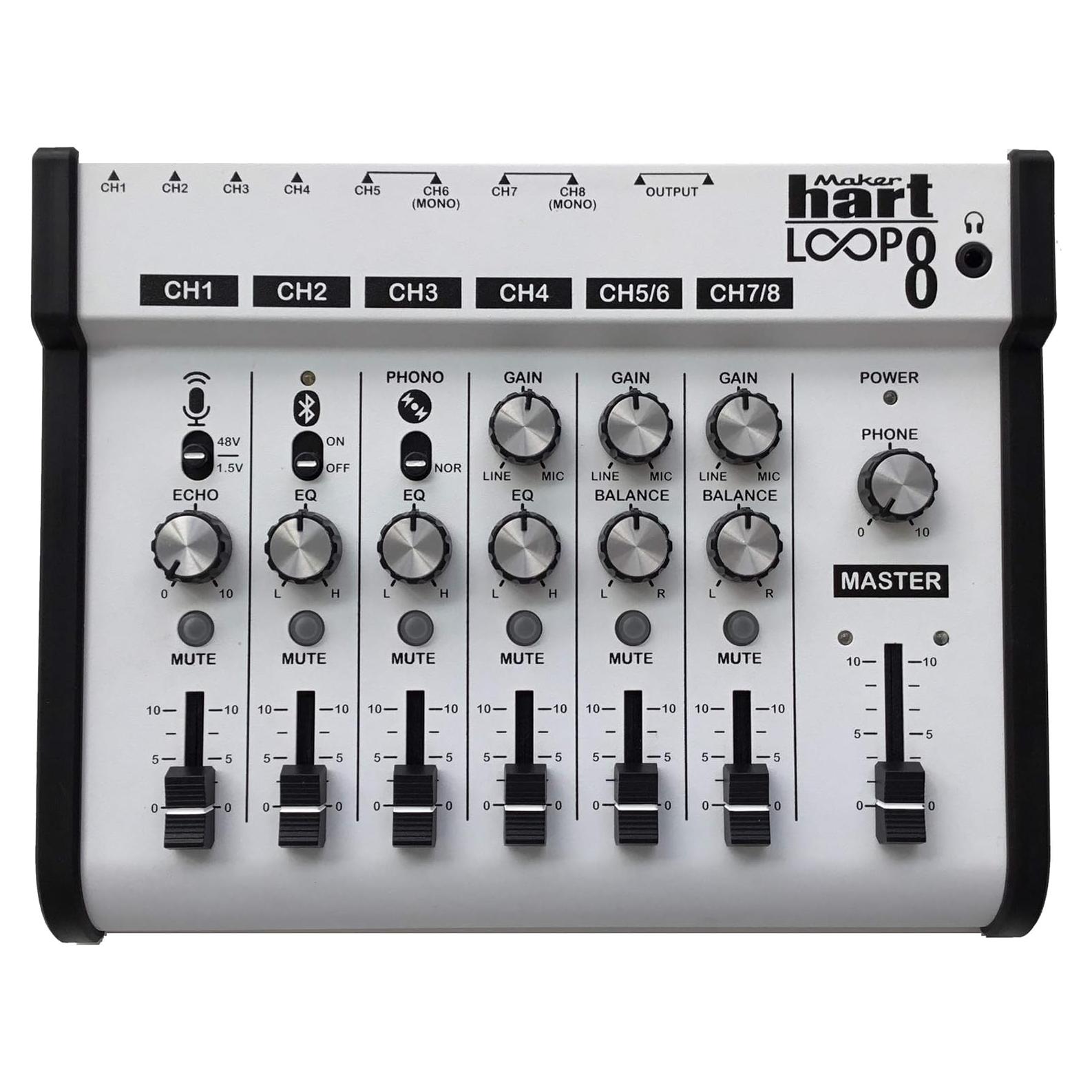 Mixer de Audio Loop 8 Hart con Bluetooth y 8 Canales