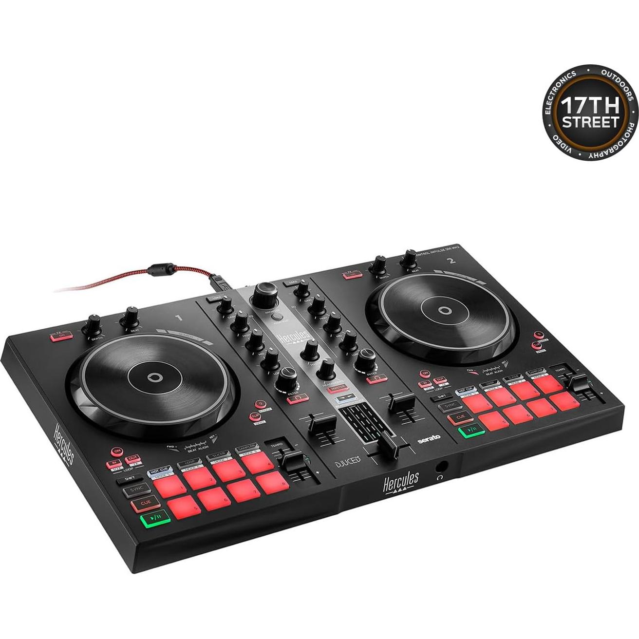 Controlador DJ Hercules DJControl Inpulse 300 + Auriculares y Soporte