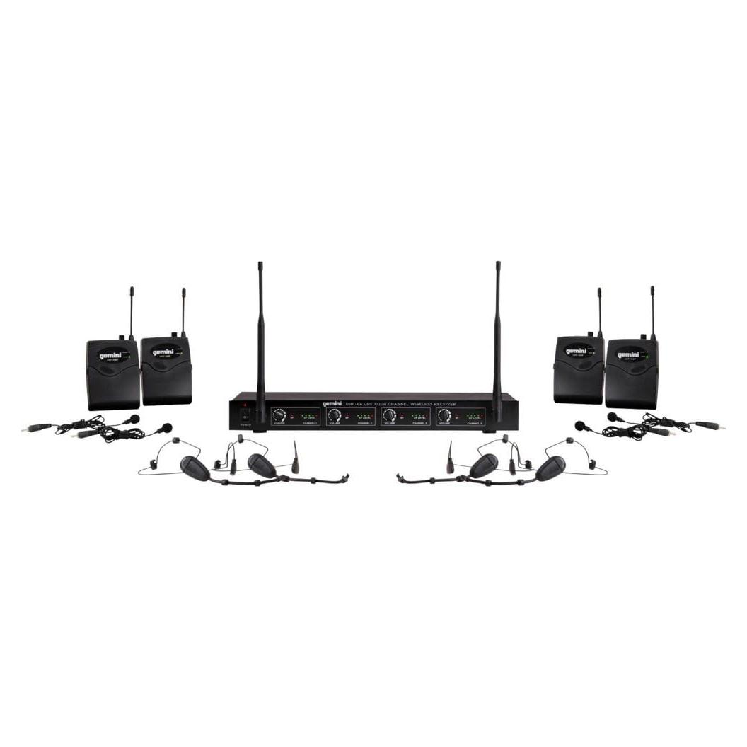 Sistema de Micrófonos Inalámbricos Gemini Sound UHF-04HL