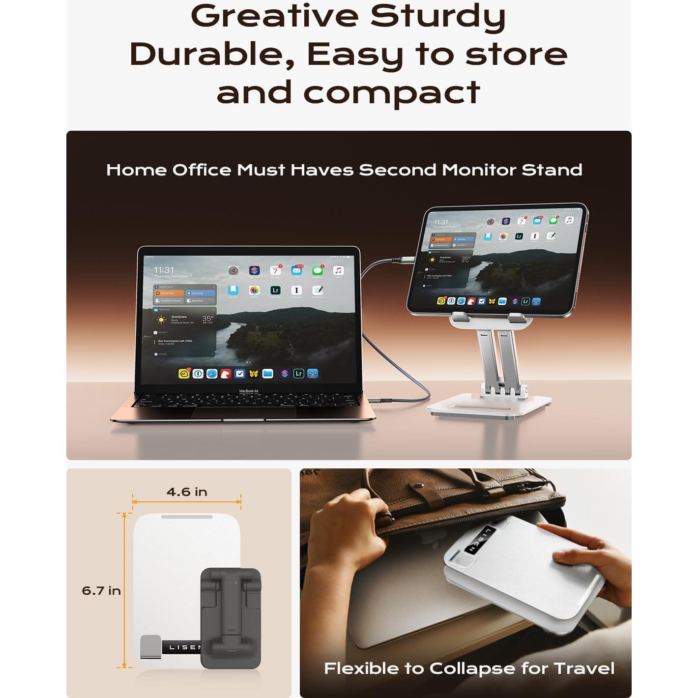 Soporte para Tablet LISEN Plegable Blanco 4-40 cm Ajustable