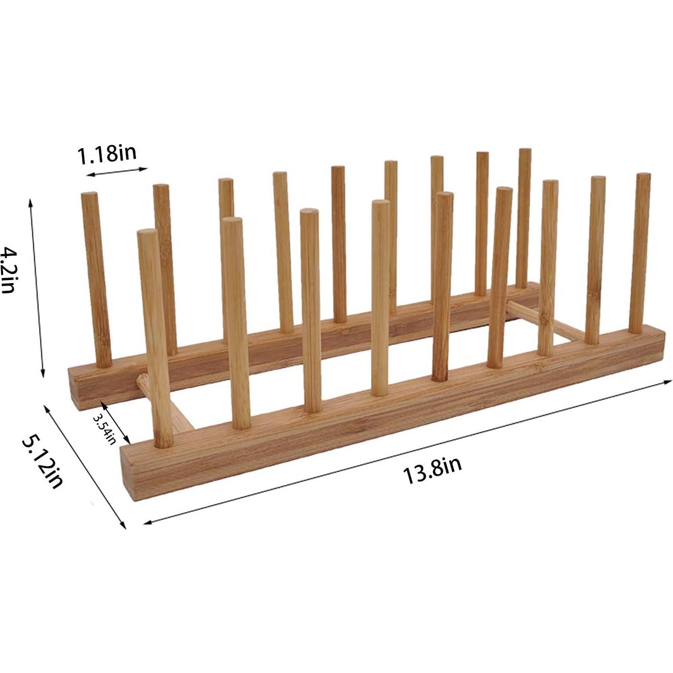 Estante para Secar Platos Ahyuan de Bambú Natural 35.1x13x10.7 cm