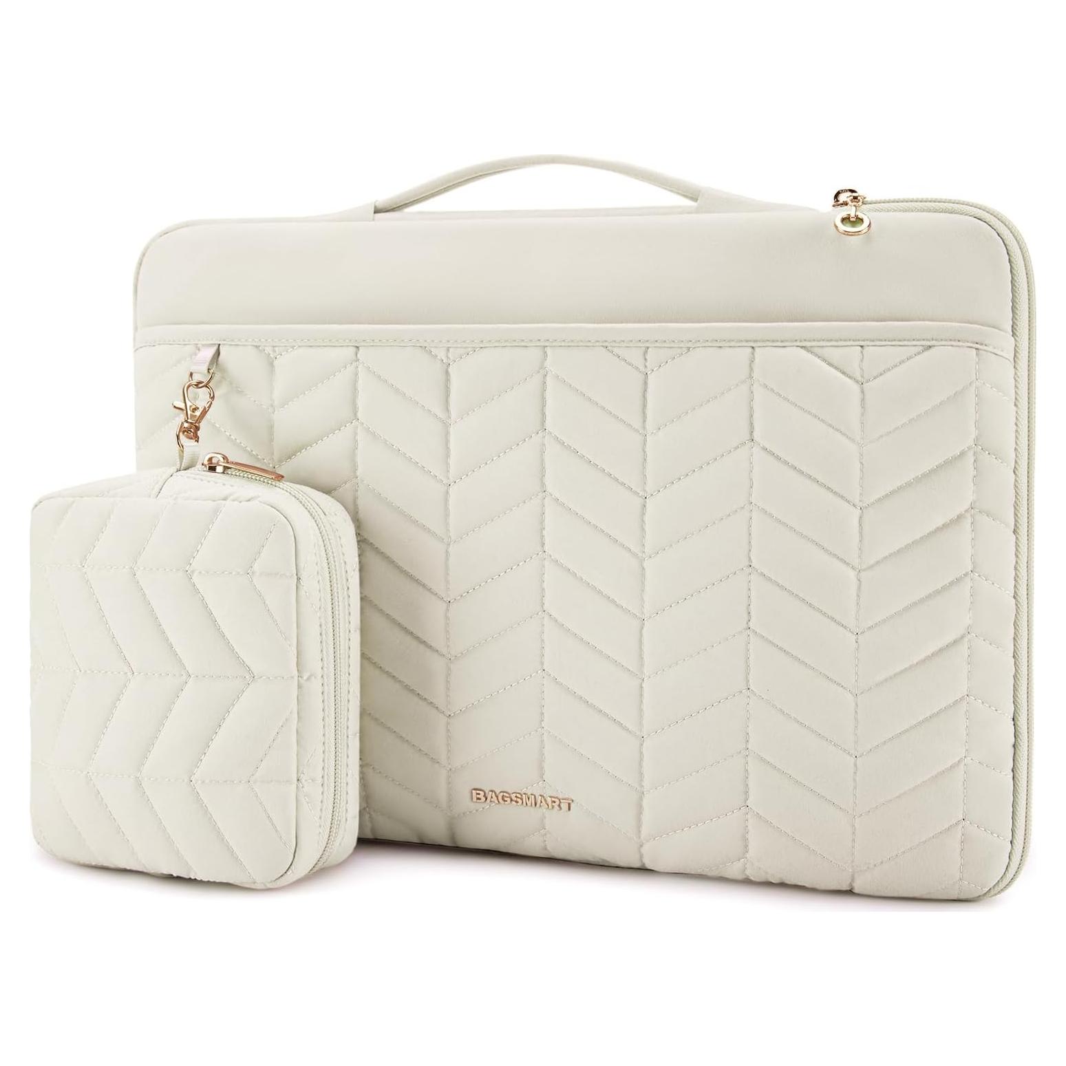 BAGSMART Funda para Laptop 36cm Beige Acolchada 13-14"
