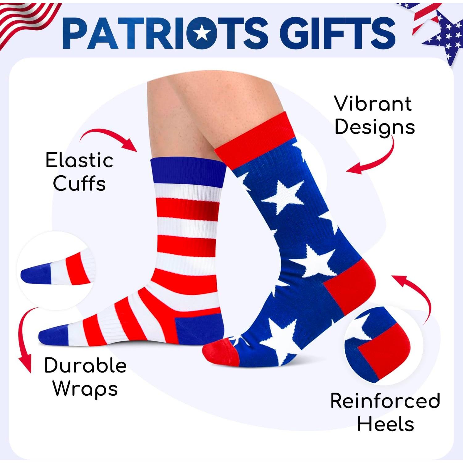 Calcetines Patrióticos HAPPYPOP para Hombres - Bandera Americana