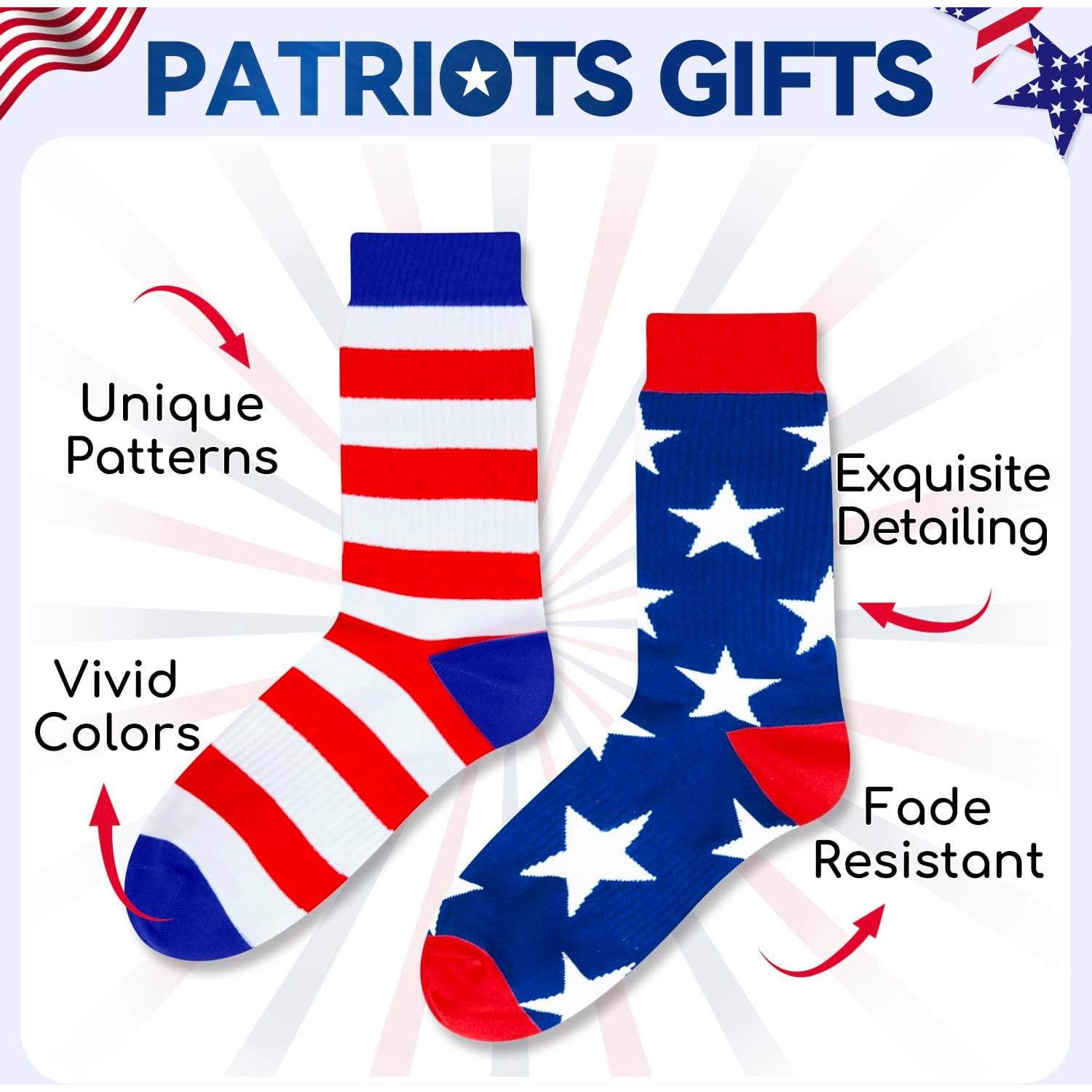 Calcetines Patrióticos HAPPYPOP para Hombres - Bandera Americana