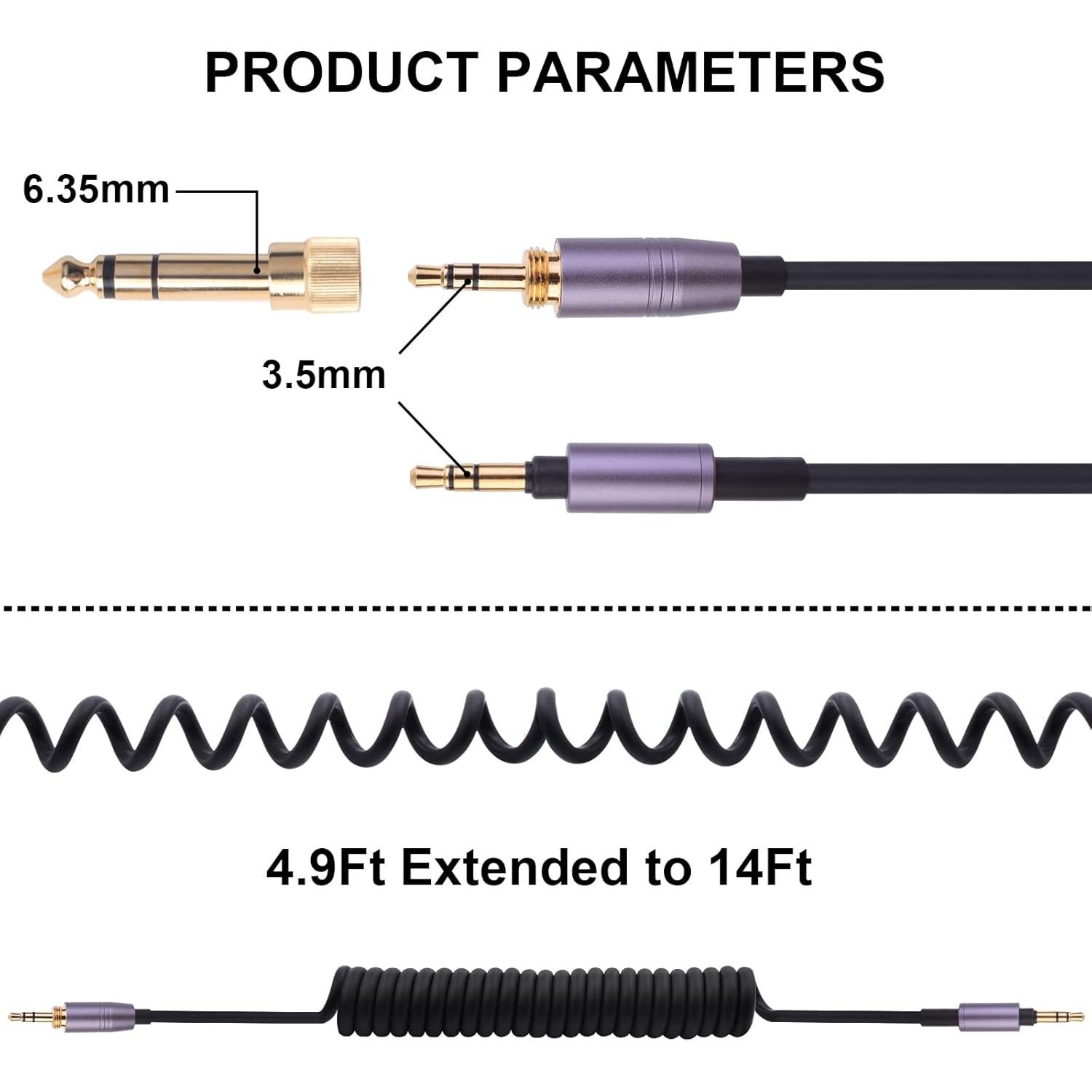 Cable de auriculares enrollado Asobilor 1.49m a 4.27m 3.5mm
