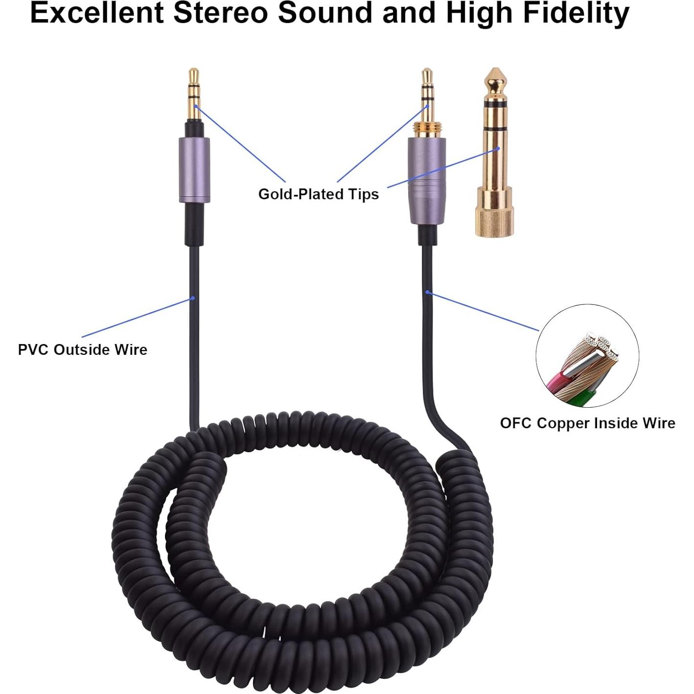 Cable de auriculares enrollado Asobilor 1.49m a 4.27m 3.5mm