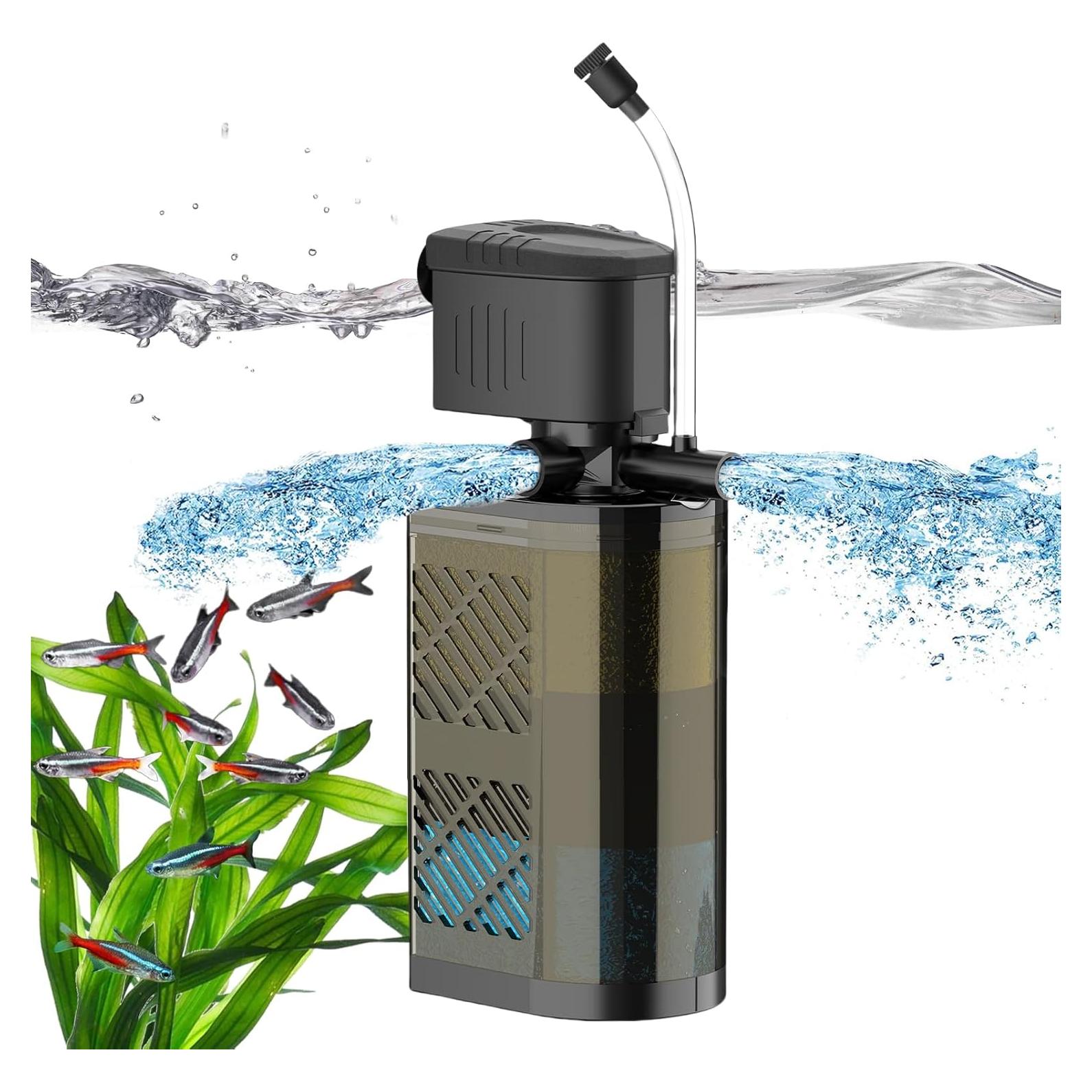 Filtro de Acuario VCRAZE 3 Etapas 130GPH para 10-40 Gal