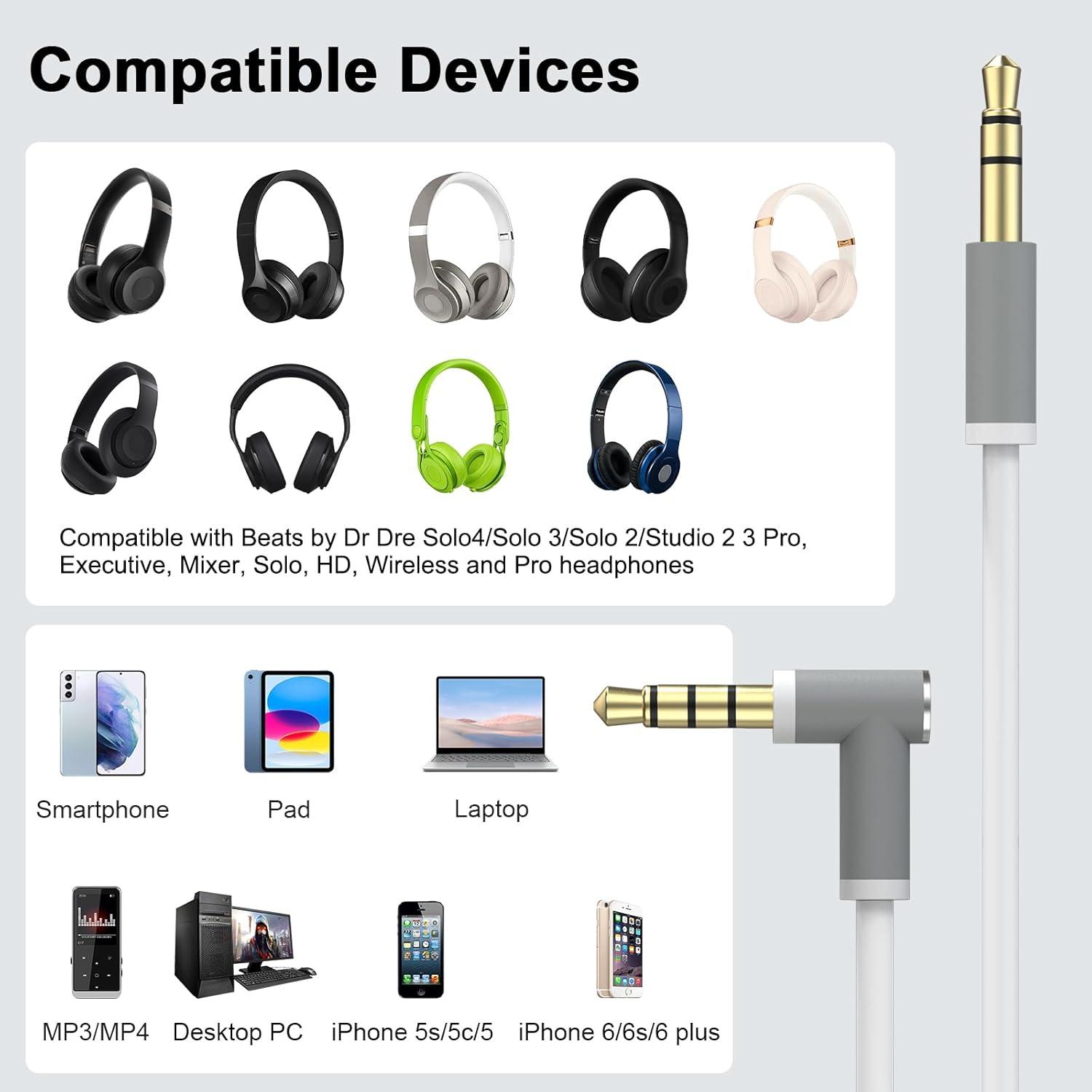 Cable de audio de reemplazo Hizsoaor 1.4m con micrófono y control