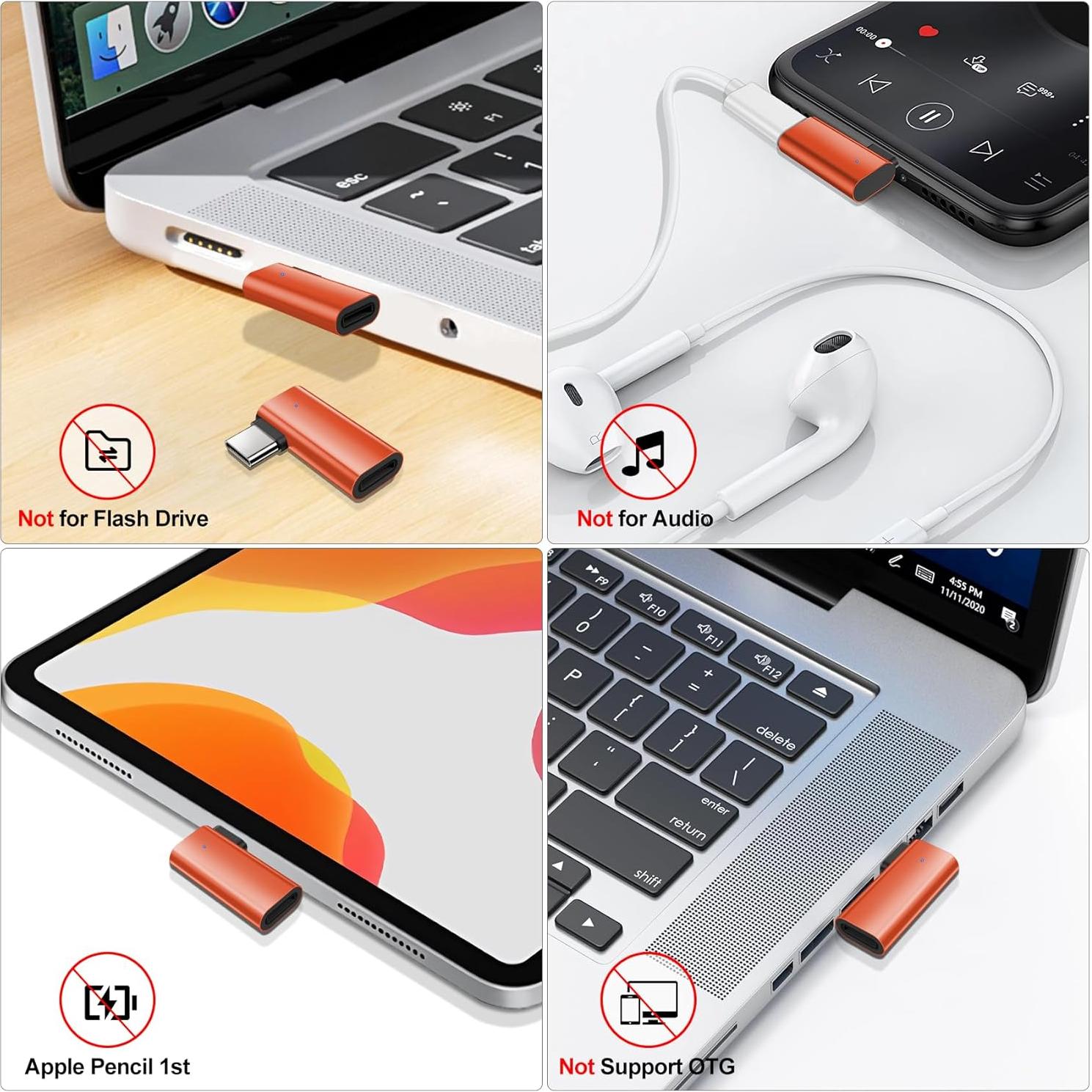 Adaptador Lightning a USB C 90 Grados xiwxi - Carga Rápida 27W