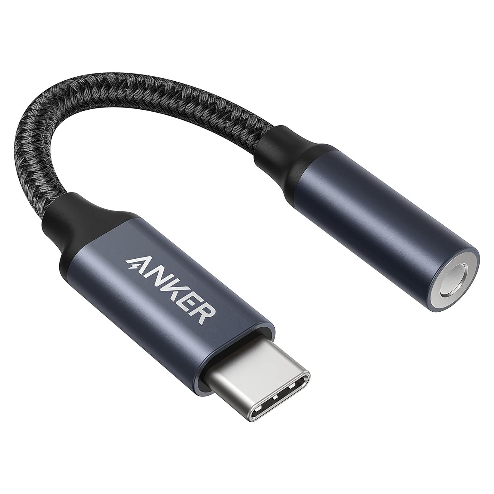 Adaptador de Audio USB-C a 3.5mm Anker A8195, 4.54g, Nylon