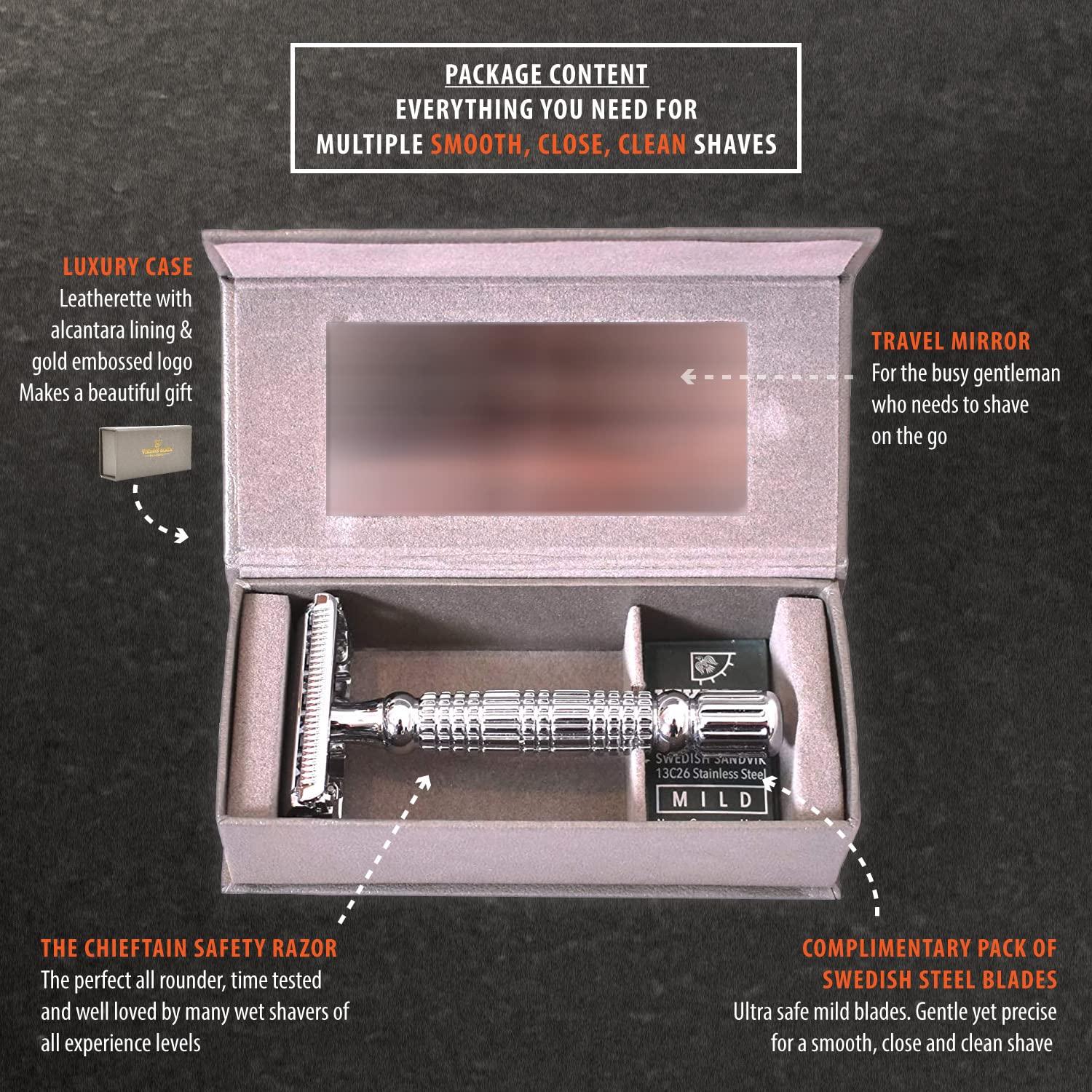 Navaja de Seguridad Doble Filo Vikings Blade + 5 Cuchillas Acero