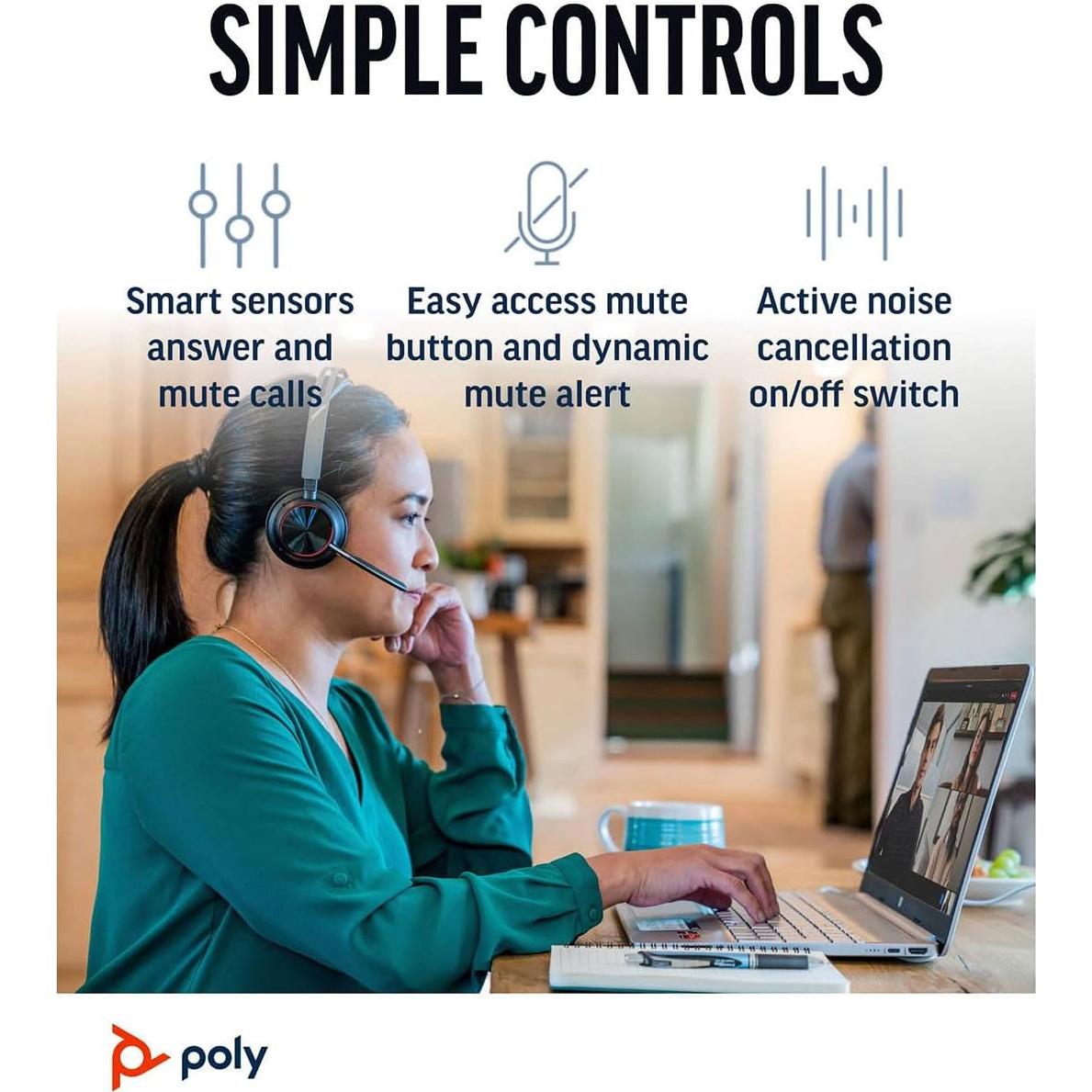 Auricular Bluetooth Poly Voyager Focus 2 ANC - 0.18 kg