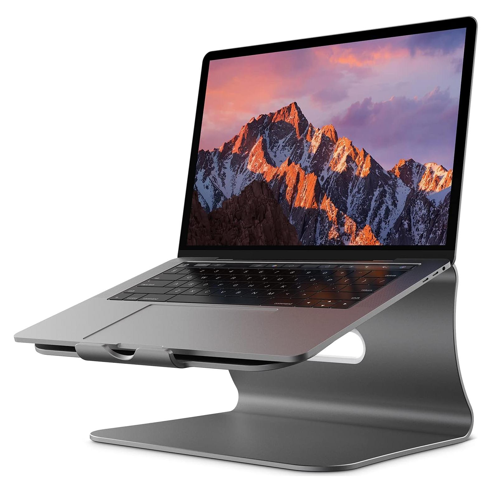 Soporte para Laptop de Aluminio Bestand Gris 24x22.5cm