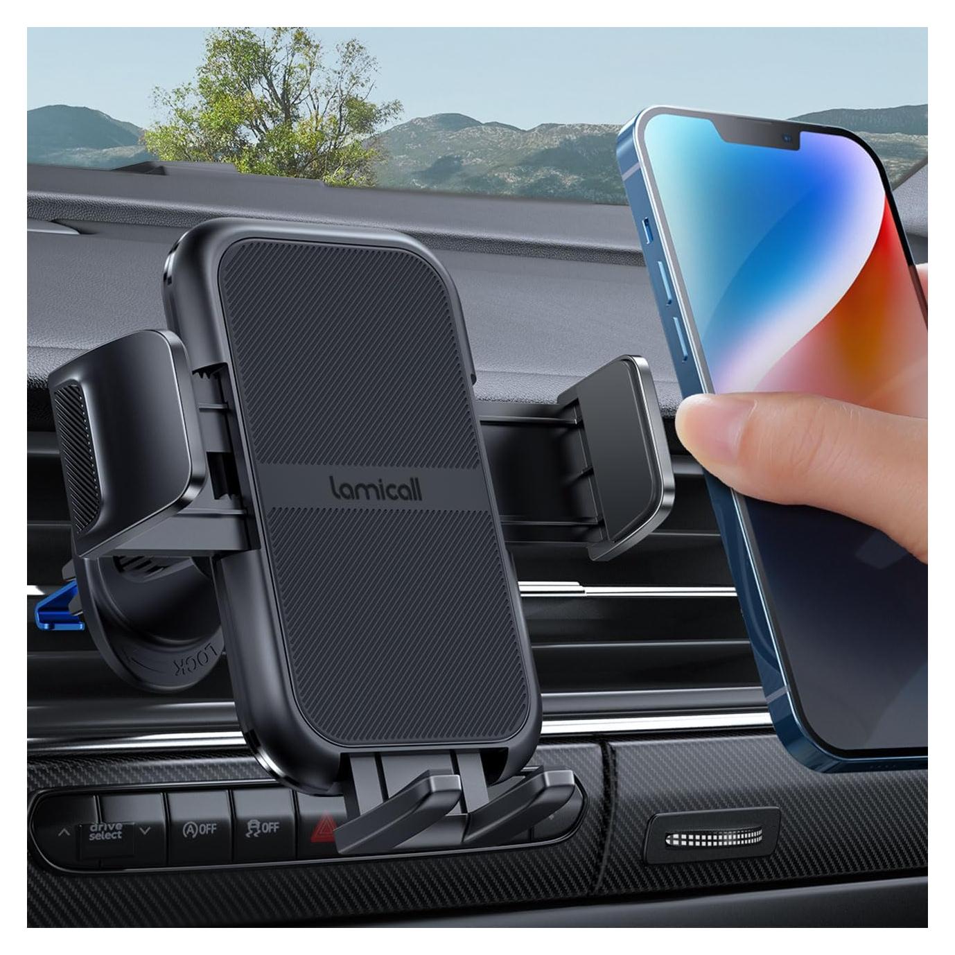 Soporte para teléfono de coche Lamicall STCV01 negro