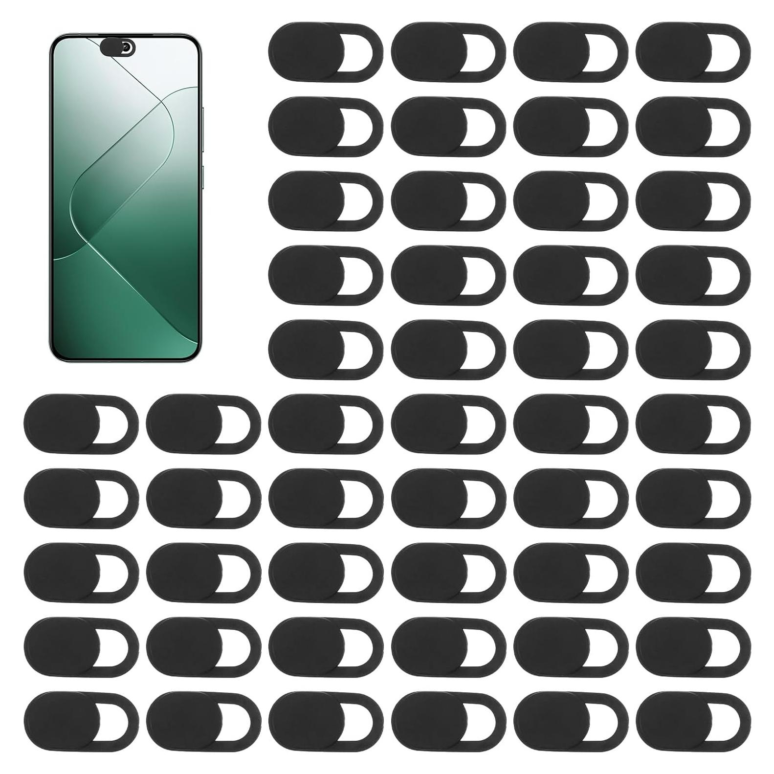 50 Cubiertas de Webcam Larrel Negra para Privacidad y Seguridad