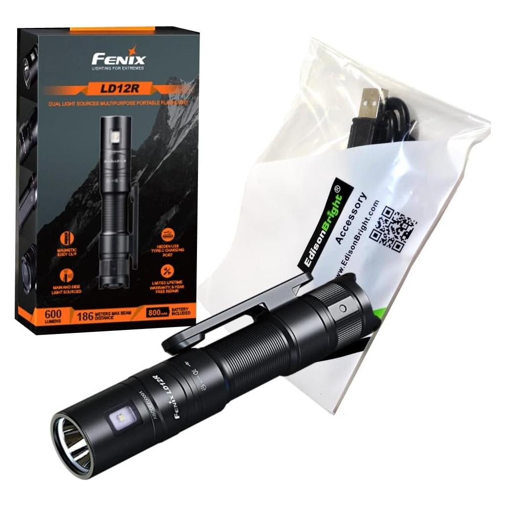 Linterna Táctica LED Fenix LD12R 600 Lúmenes Recargable USB