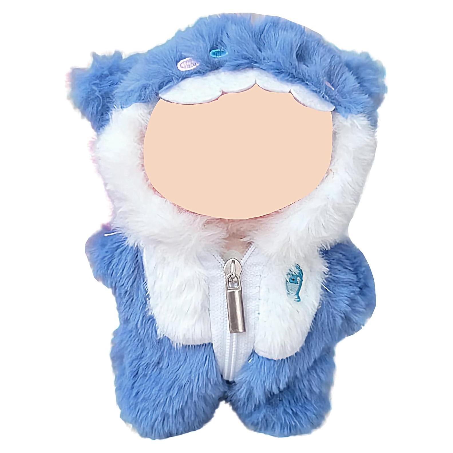 Conjunto Ropa de Muñeca 17cm Labubu Estilo Tiburón Azul