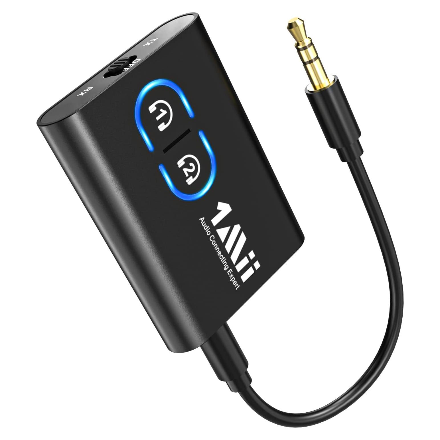 Transmisor Receptor Bluetooth 5.3 1Mii ML300 - Audio HD, Doble Enlace