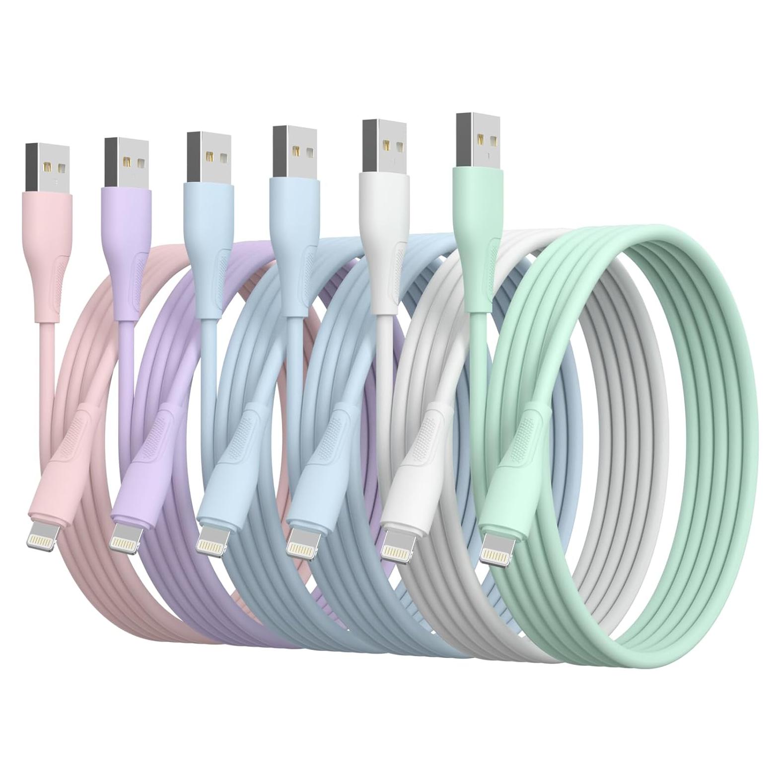 6 Cables Lightning NKNZLY 0.91/1.83/3.05 m MFi iPhone